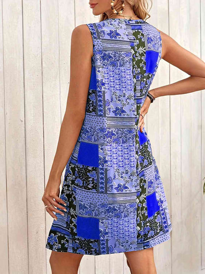 Printed Sleeveless Mini Dress