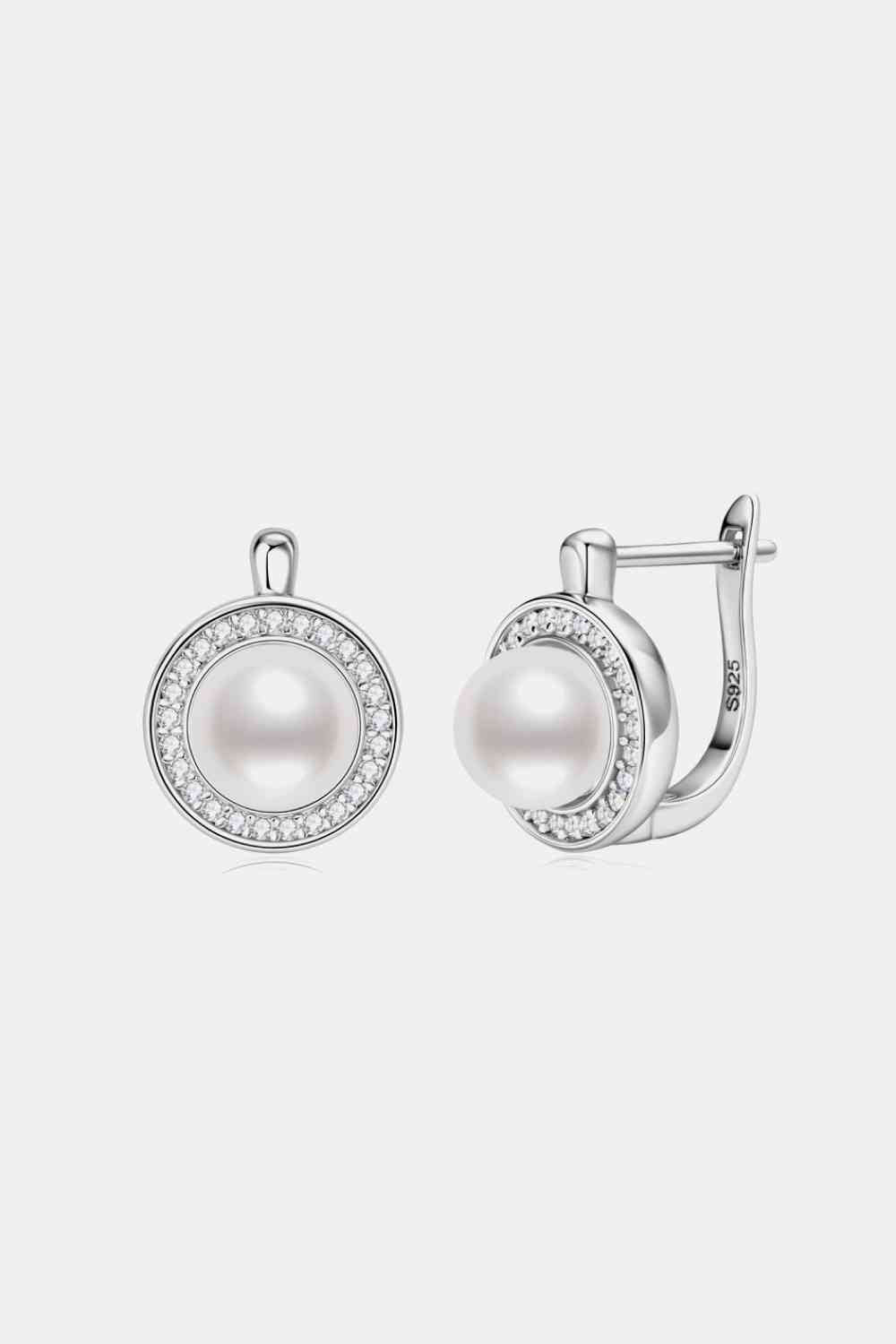 Boucles d'oreilles en argent sterling 925 avec perles Moissanite