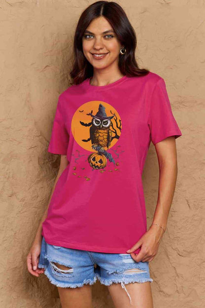 Simply Love T-shirt en coton graphique à thème Holloween pleine taille