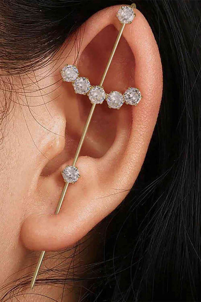 Boucles d'oreilles chenille en zircon plaqué or 18 carats