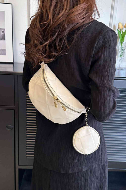 Bolso bandolera de cuero PU con bolso pequeño