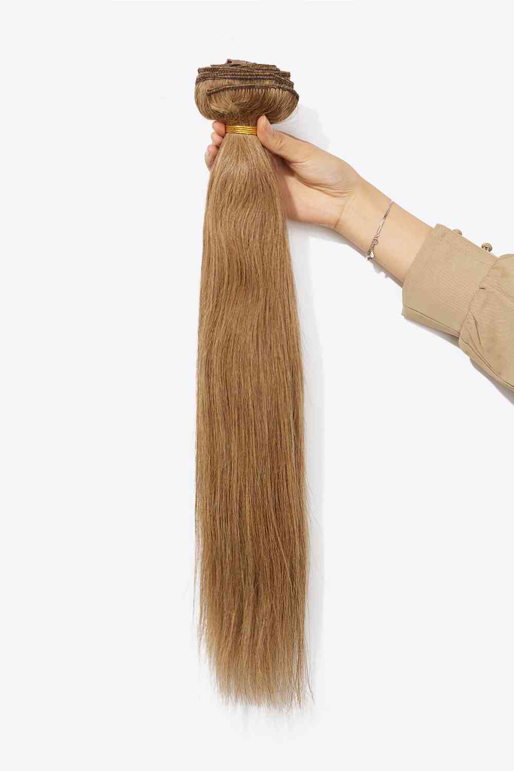 16'' 140g #10 Extensions de cheveux à clipser Cheveux vierges humains