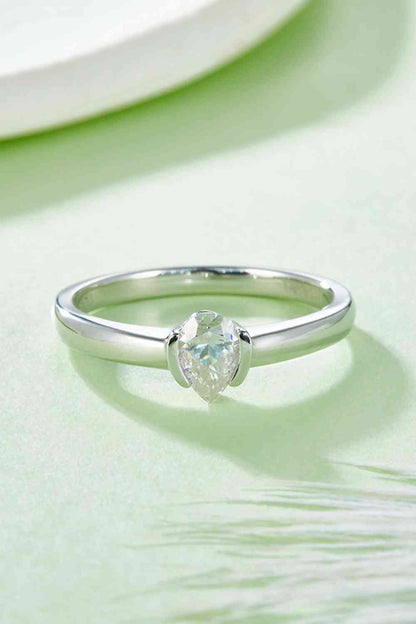 Bague solitaire en argent sterling 925 moissanite