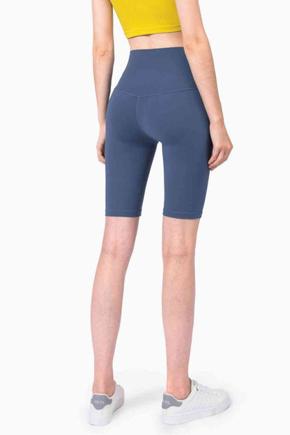 Shorts ciclistas transpirables de talle alto y cinturilla ancha