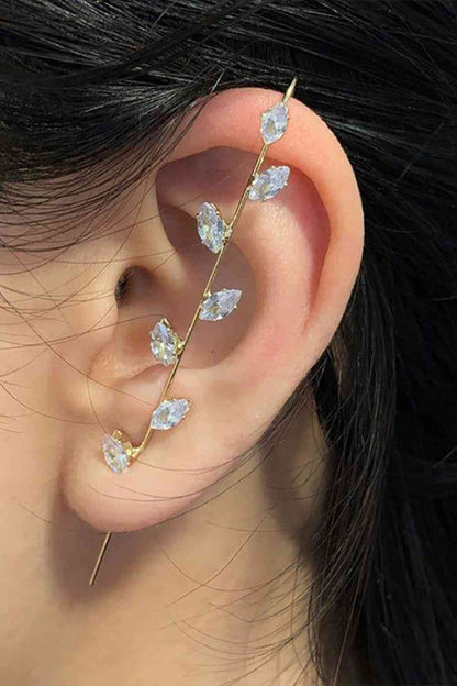 Boucles d'oreilles chenille en plaqué or 18 carats et zircons incrustés