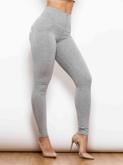 Legging taille haute avec fermeture éclair pleine taille