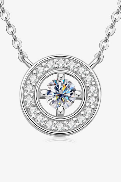 Collier pendentif géométrique moissanite en argent sterling 925