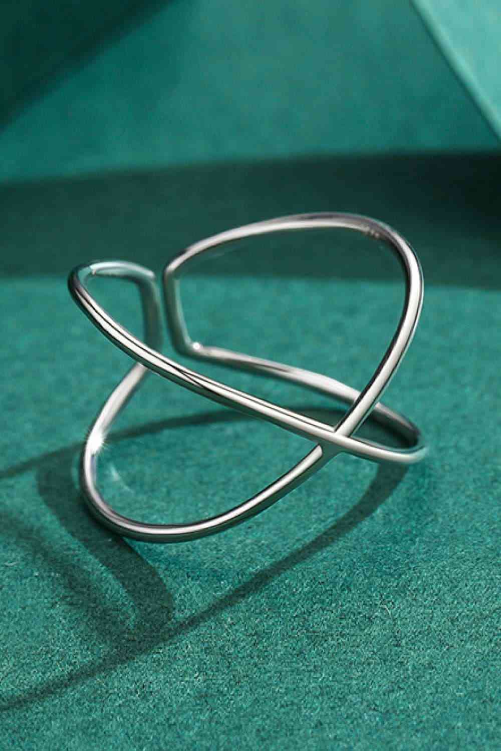 925 Sterling Silver Crisscross Open Ring