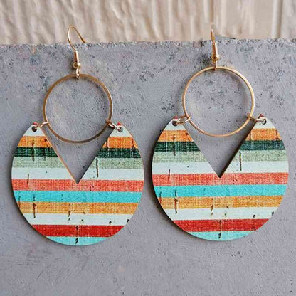 Boucles d'oreilles pendantes en bois en forme de Mme Pac-Man