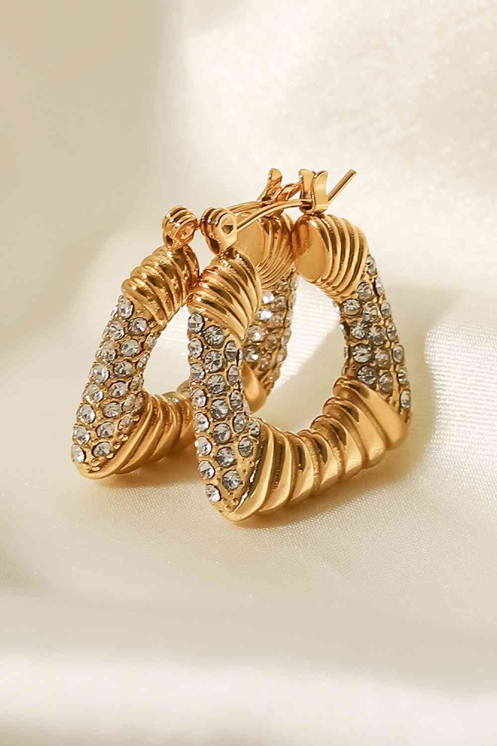 18K Gold Plated Inlaid Cubic Zirconia Earrings