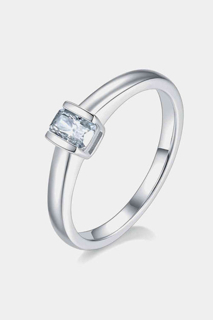 Bague solitaire en argent sterling 925 moissanite