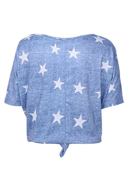 Camiseta de manga corta con estampado de estrellas