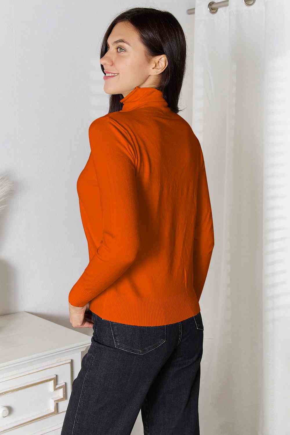 Full Size Turtleneck Long Sleeve Knit Top