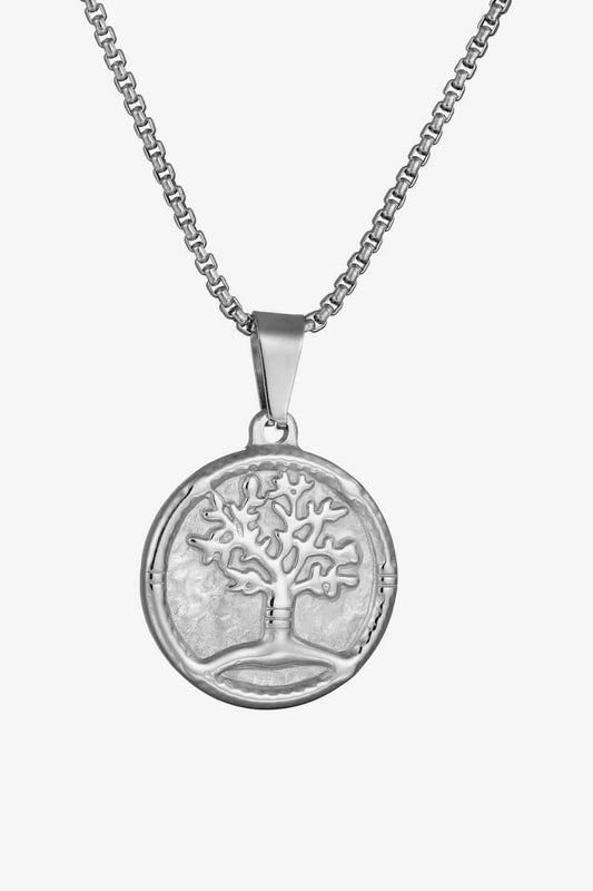 Collier en acier inoxydable avec pendentif arbre de vie