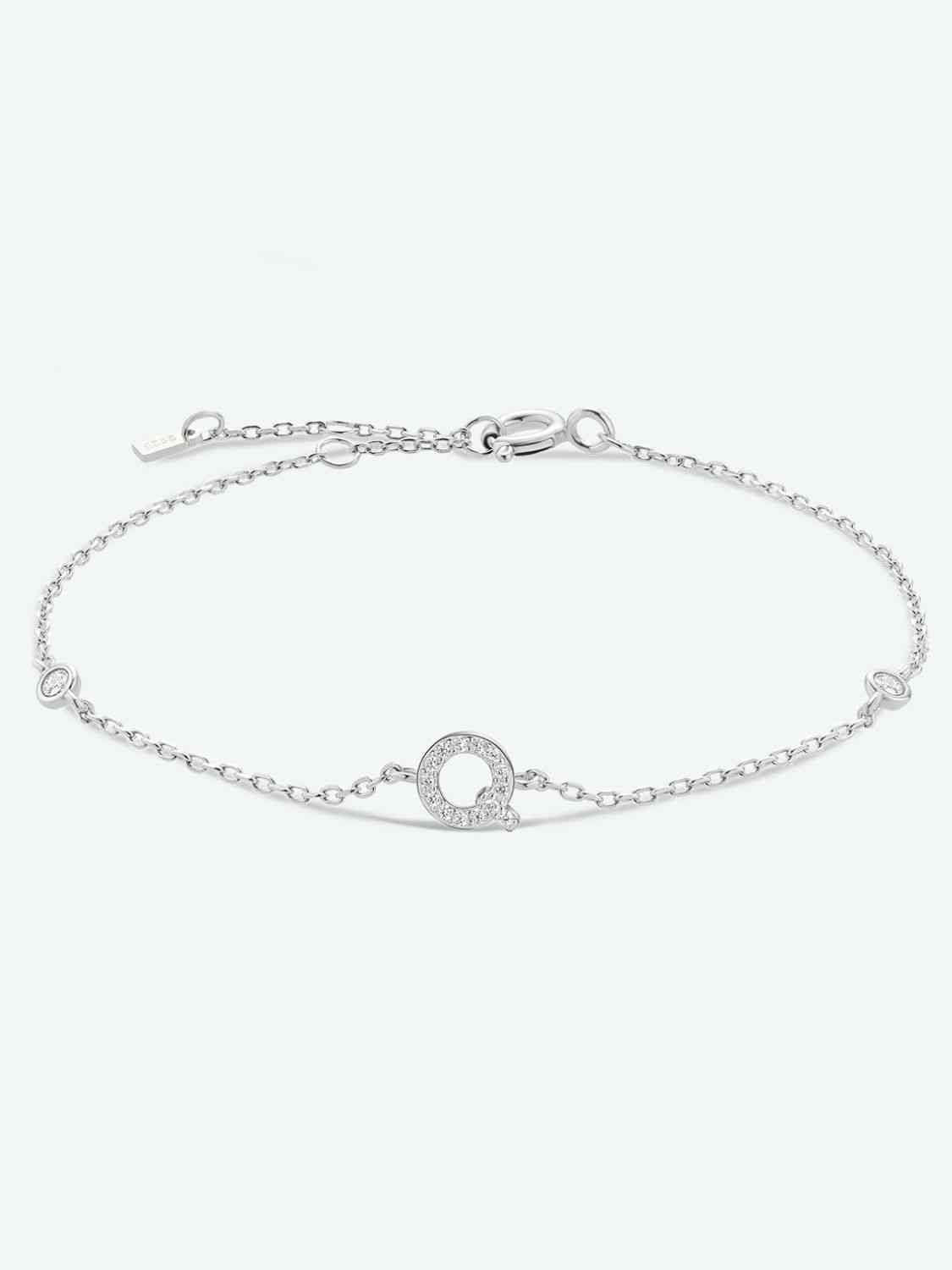 Pulsera de plata de ley 925 con circonitas de Q To U