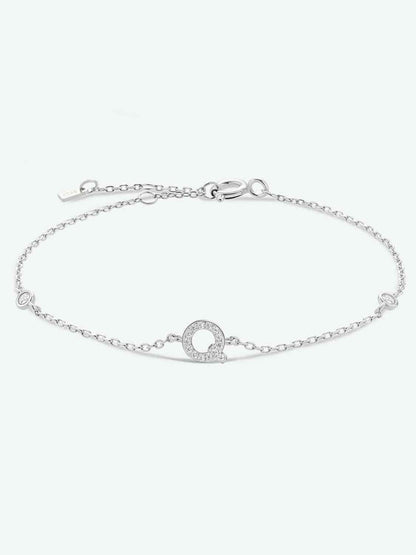 Pulsera de plata de ley 925 con circonitas de Q To U