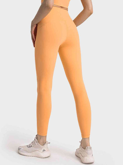 Leggings deportivos largos de corte slim con cintura ancha