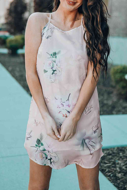 Robe sans manches à imprimé pivoine