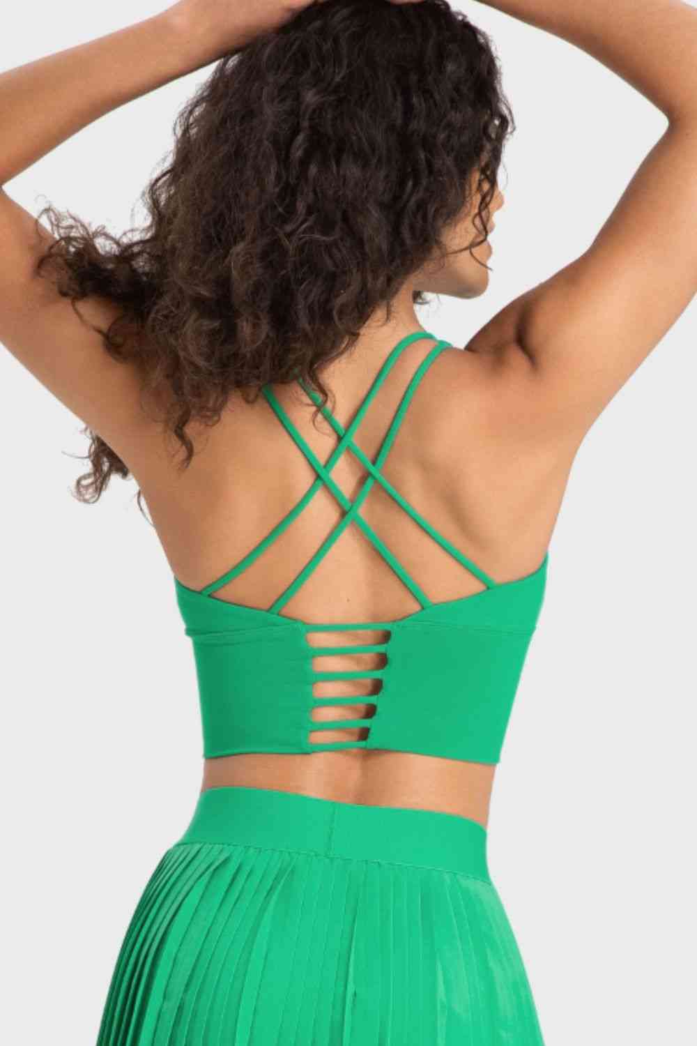 Soutien-gorge de sport à détail d'échelle dans le dos croisé