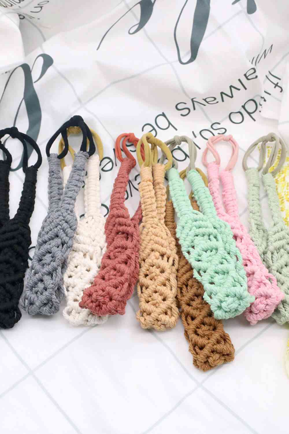 Assortiment de 2 bandeaux flexibles en macramé