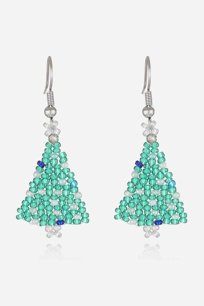 Boucles d'oreilles en forme d'arbre de Noël en perles