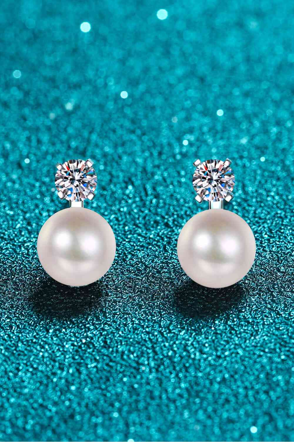 Aretes de perlas de moissanita