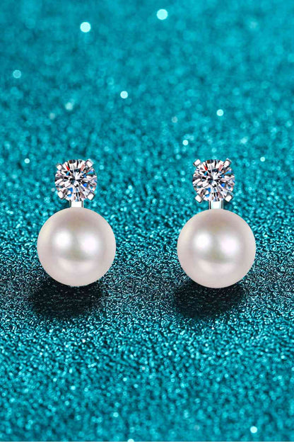 Boucles d'oreilles à tige en perles de moissanite