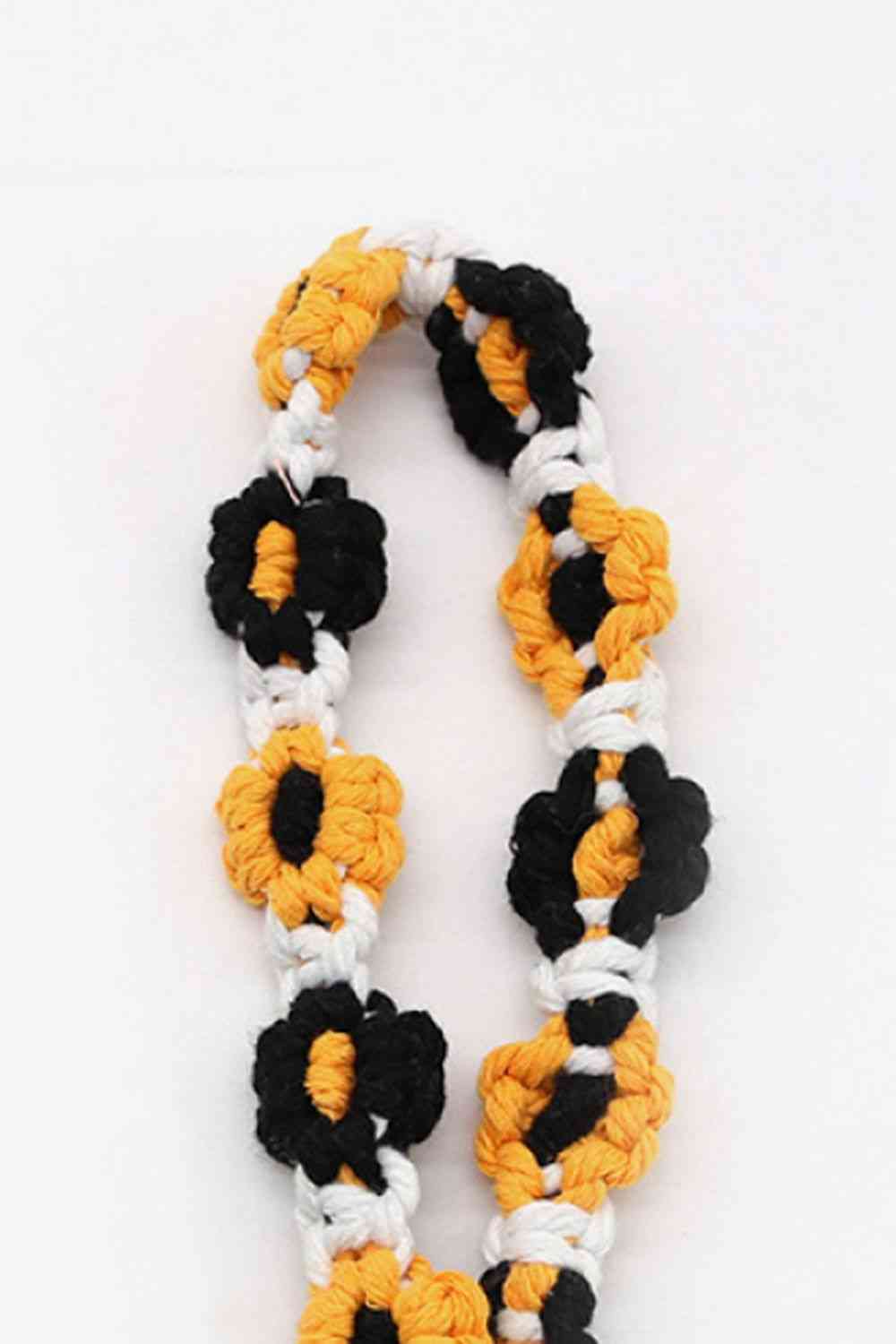 Llavero de flores de macramé de 4 piezas surtido