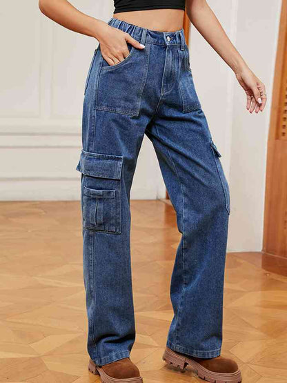 Jeans anchos con bolsillos