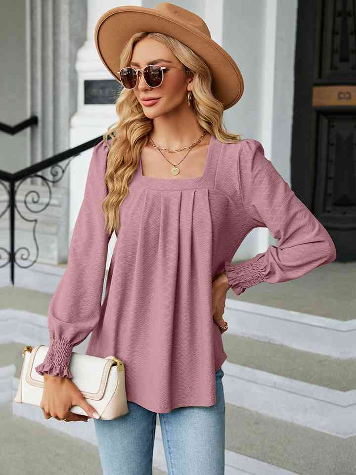 Square Neck Puff Sleeve Blouse