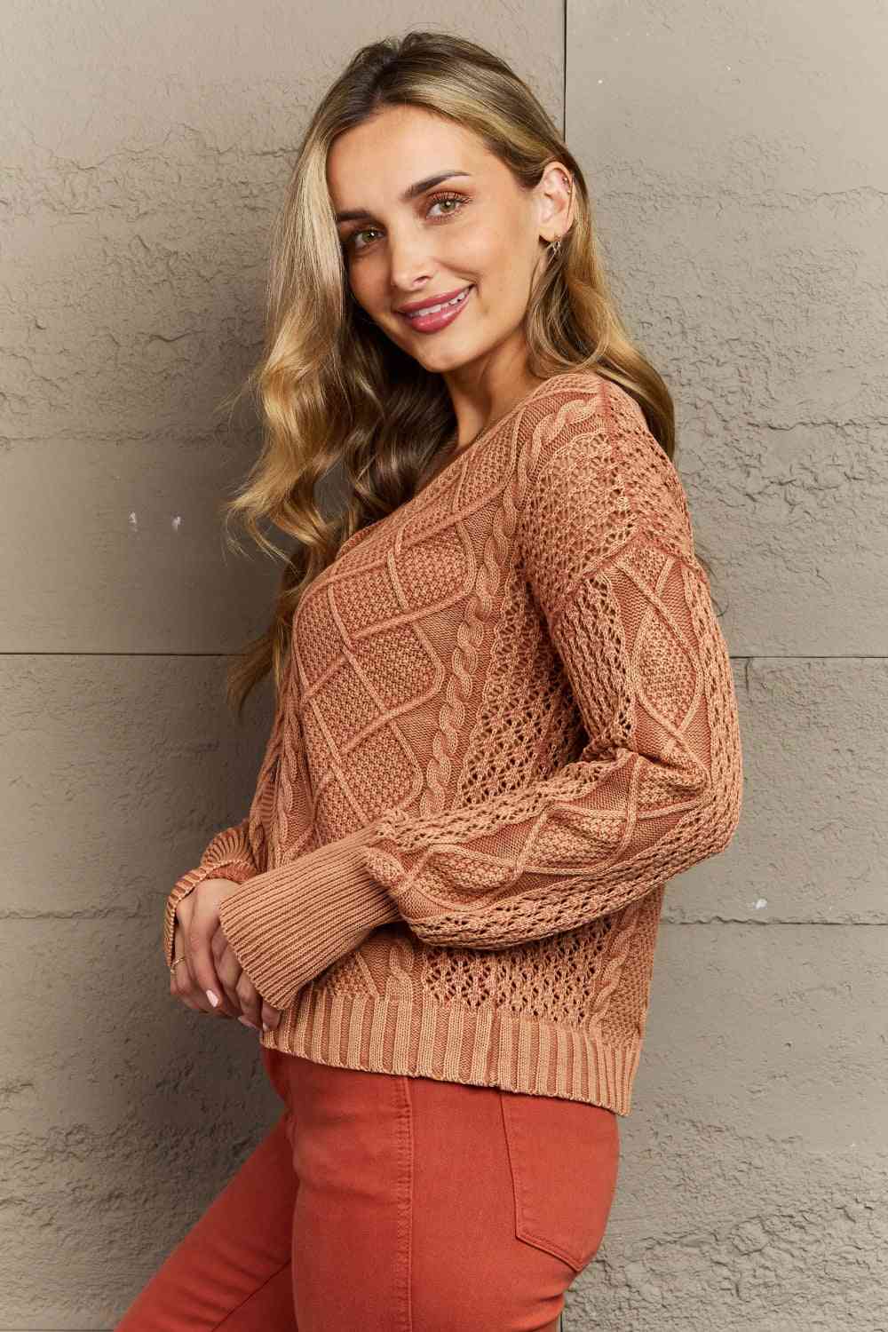 HEYSON Soft Focus Cardigan en tricot torsadé pleine taille