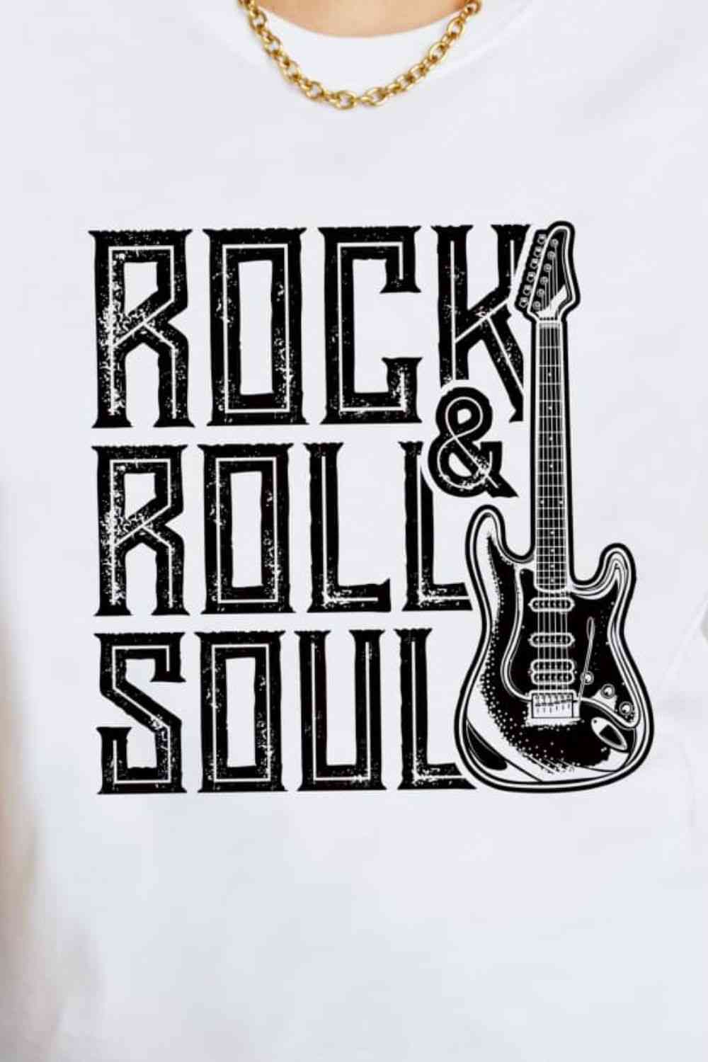 Simply Love Full Size ROCK & ROLL SOUL Graphic Cotton T-Shirt