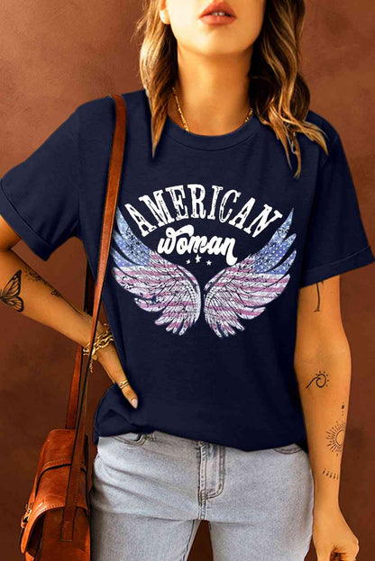 AMERICAN WOMAN T-shirt graphique à col rond