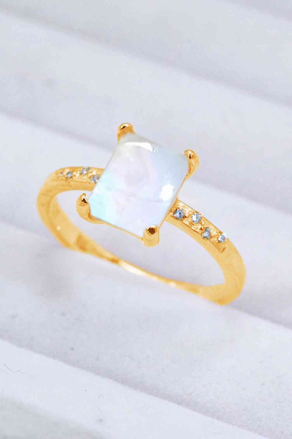 Square Moonstone Ring