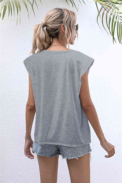 Round Neck Cap Sleeve Tee