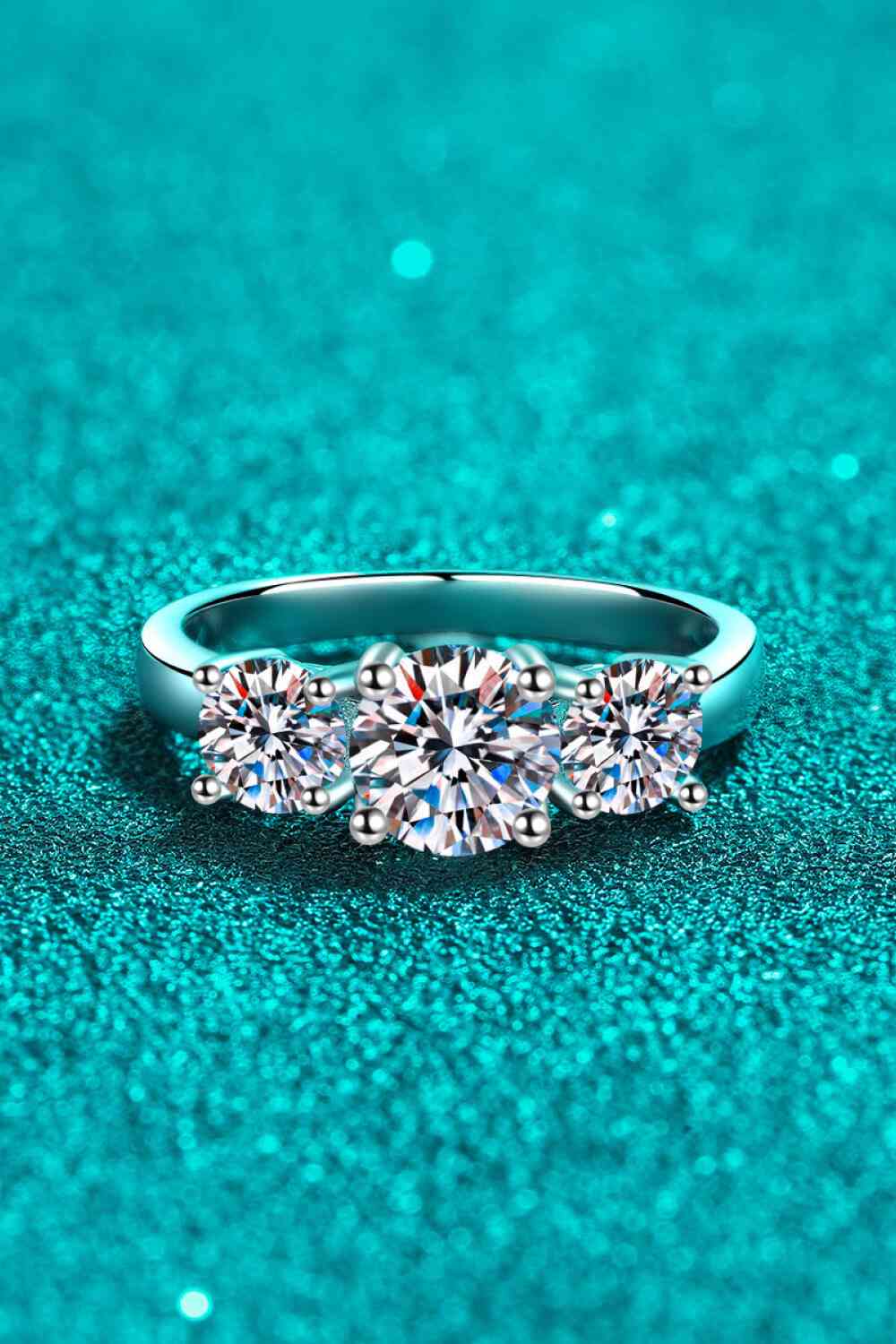 Bague moissanite élégante en argent sterling 925