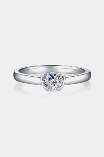 Bague solitaire en argent sterling 925 moissanite