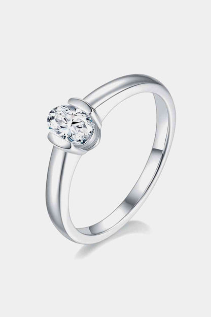 Bague solitaire en argent sterling 925 moissanite