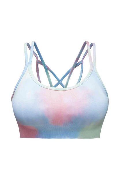 Haut de sport à double bretelles tie-dye