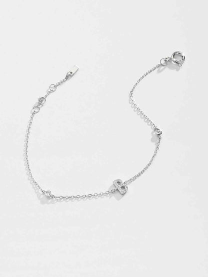 Bracelet en argent sterling 925 avec zircon A à F