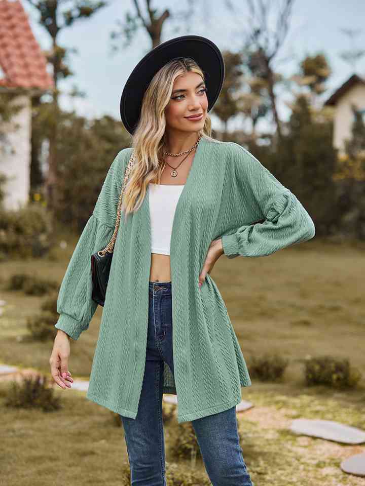 Cardigan long ouvert sur le devant