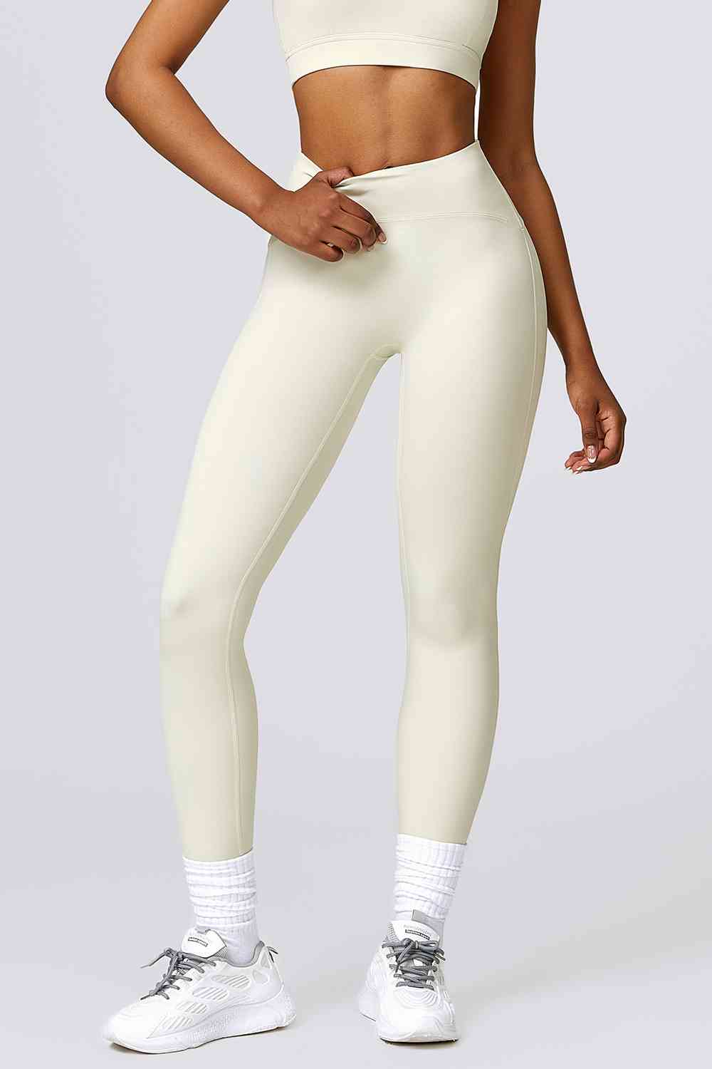 Leggings activos transpirables con cintura ancha