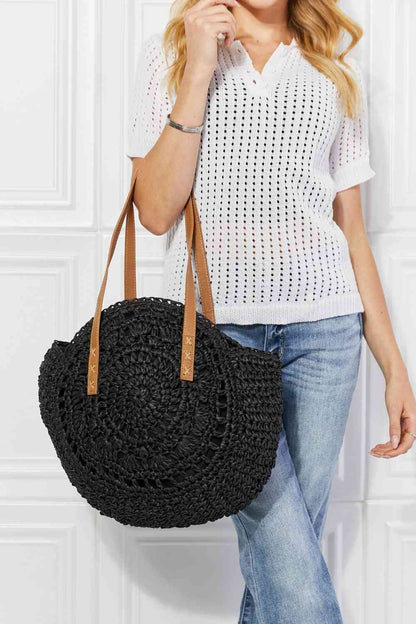 Bolso de mano de crochet Justin Taylor C'est La Vie en negro