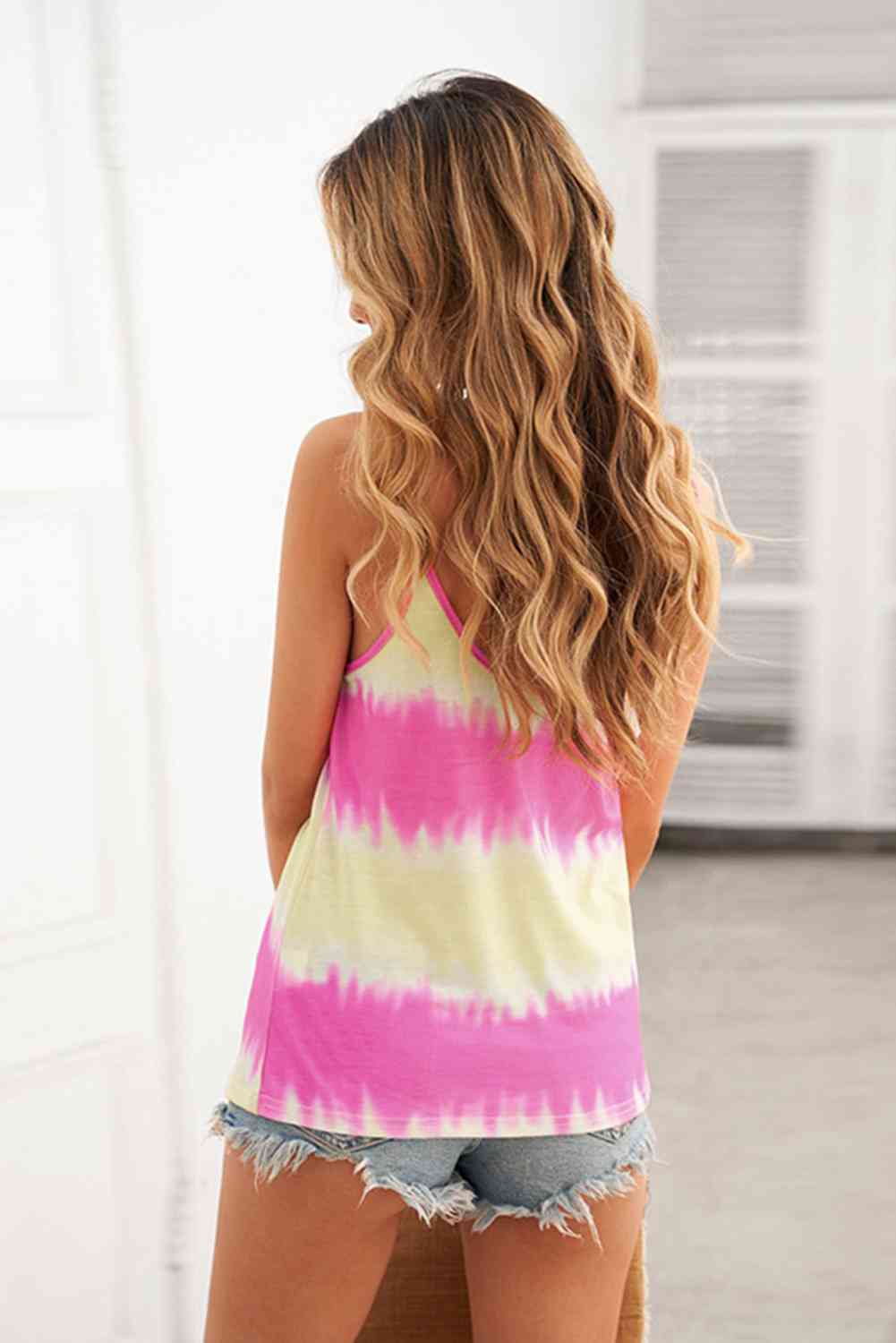 Tie-Dye Strappy V-Neck Cami