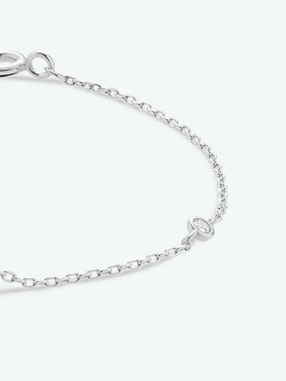 Bracelet en argent sterling 925 avec zircons Q To U