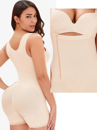 Shapewear à larges bretelles avec fermeture éclair latérale pleine taille