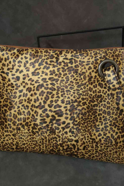 Pochette en cuir PU léopard