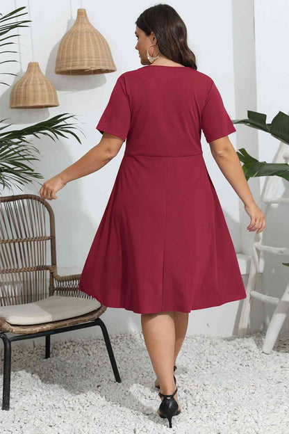 Robe Ajourée Col Rond Grande Taille