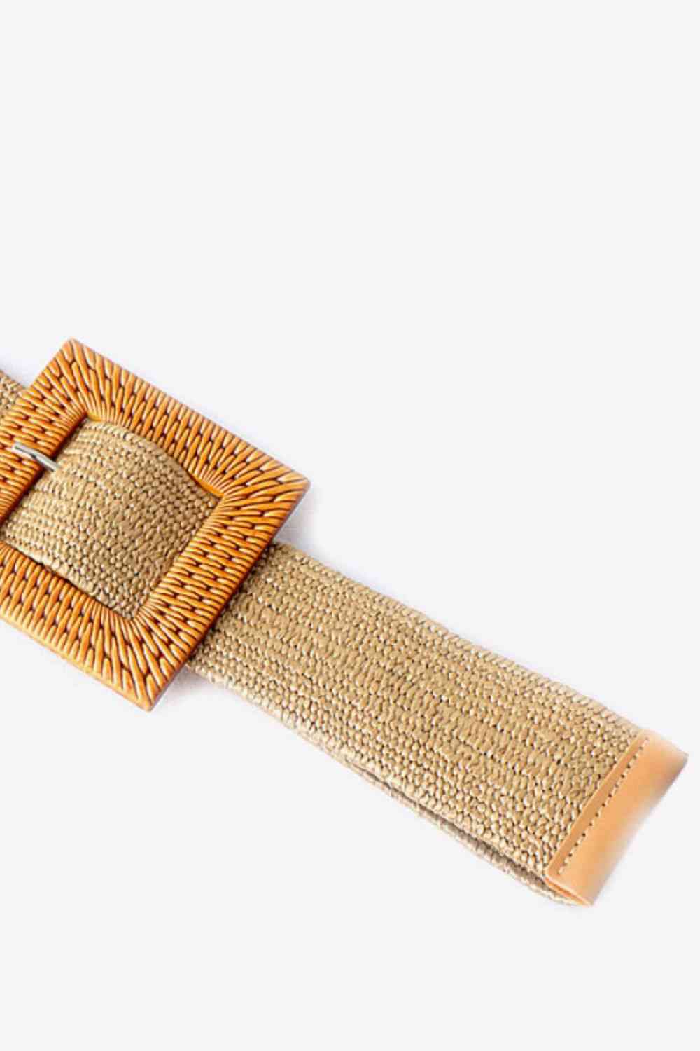 Ceinture tressée élastique à boucle carrée