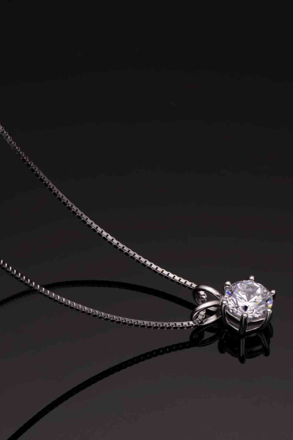 Collier pendentif moissanite 1 carat en argent sterling 925